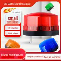 LTE-5061 Mini LED Strobe Light: Constant or Flashing Alarm with Sound, 12V/24V/220V Blue Flash Silent (12V DC) black