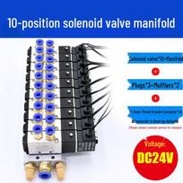 4V110-06 Pneumatinis solenoidinis valdymo vožtuvas raštų siuvimo mašinai su 24V, 220V kolektoriniu pagrindu ir cilindrų vožtuvų sala