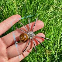 Agato voro dekoracija, Amethyst Natural White Color With Ball Spider