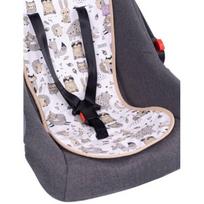 Prakaitavimą slopinantis 3D įdėklas automobilinei kėdutei BEIGE ANIMALS
