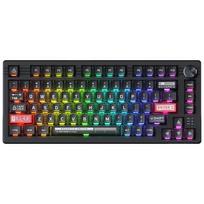 DAREU EK75RT Žaidimų klaviatūra su Rapid Trigger magnetiniais jungikliais, reguliuojamu aktyvavimu, Tenkeyless TKL laidinė USB, anglų išdėstymas, RGB, garsumo reguliavimas juoda