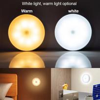 8 vnt. naktinis šviestuvas su judesio jutikliu, USB įkraunamas šviestuvas spintelėms ir laiptams, belaidis, pažadinimui naktį, vaikų kambariui Two color light,1pc