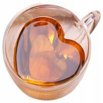 Dvigubo stiklo puodelis Extralink Heart, skaidri sp., 0.250 l