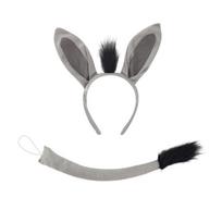 Asilo uodegos kostiumas su asilo uodegos lankeliu, nosies pirštine, sijonu, peteliške. Helovino asilo kostiumas vaikui. Helovino Cosplay. gray