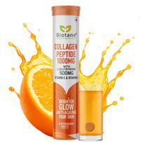 BIOTANE L‑Glutathione 500mg with Collagen Peptide 1000mg Effervescent Tablets – Innovative Dual Active Formula I Now with Vitamin C & Vitamin E