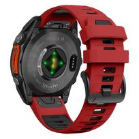 Fenix8 laikrodžio apyrankė Garmin Fenix 8 47mm 51mm E 7 7X 6 6X 5 5X/Epix Pro/Enduro 3 QuickFit 22mm 26mm Silikoninė apyrankė QuickFit 22mm raudona juoda spalva