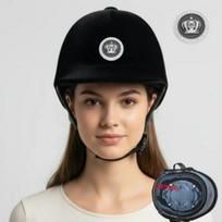 Aksominis jojimo šalmas vyrams ir moterims - Visasezoninė lauko jojimo apsauga One Size (Adjustable) black