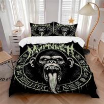 3pcs Mutant Monkey Bedding Set - Includes One Quilt Cover and Two Pillowcases (No Core) - Anime Cartoon Design, Perfect for Bedroom and Gues 200x200cm white