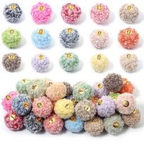 Pompom papuošalas,  Rožinė Ir Balta