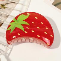 1pc Novelty Fruit Hair Clip for Women, Watermelon and Strawberry Hair Clip for the Back of the Head red