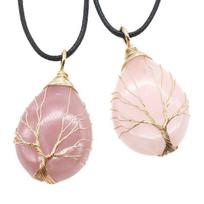 Pakabukas gyvybės medis,  Rose Quartz (one)