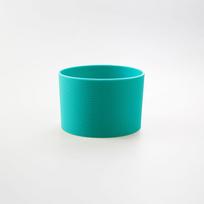 16 spalvų 7,5 cm silikoninis stiklinio puodelio neslystantis rankovė apsauginis dangtelis nuo slydimo ir izoliacijos 75 mm horizontalios juostelės puodelio dangtelis turkis