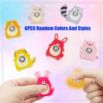 6PCS Fingertip Gyro Toy Creative Acrylic Animal Cat Dog Fox Fidget Spinners Toys Stress Relief Party Favors Gifts white
