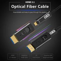 Detachable Fiber Optic HDMI 2.1 Cable, 8K60Hz 4K120Hz Cord with Standard Dual Micro HDMI Connector for TV, Xbox, PS5 Switch Consoles 5m