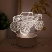 3D sunkvežimio LED lempa,  Monochromatinė šilta šviesa