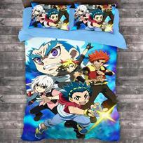 Top 3D Cartoon Beyblade Burst Bedding Set Printed Bed Set With Pillowcase Bed Duvet Cover Single Double Queen Super King Si EU Single 135*200cm/53x79in 3pcs