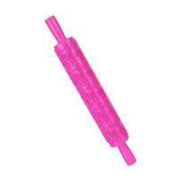Fondant Rolling Pin Plastic Embossed Roller for Cookies Biscuits Pastry Cake DecorationRose pink