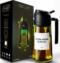 CREADY aliejaus purškiklis 470 ml, juodas | 2 in 1 dozatorius (purškimas + pilstymas)