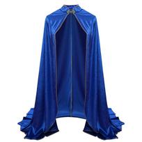 Medieval Velvet Cloak For Stage Performance With Gold Trim And Fantasy Theme For Adults