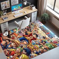 One Piece Pattern Rug, Indoor/Outdoor Mat, for Picnic, Gameroom, Bedroom, Office, Living Room, Home Decor Carpet, Birthday Gift 80cmx120cm gray