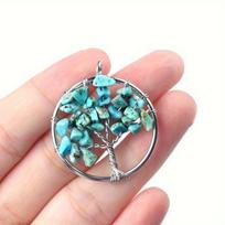 Pakabukas Gyvybės medis,  Blue Turquoise (synthetic) (one)