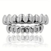 18K paauksuoti Hip-Hopo Grillz: Viršutinis ir apatinis 8 dantys, Europos ir Amerikos stilius gray