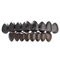 18K paauksuoti Hip-Hopo Grillz: Viršutinis ir apatinis 8 dantys, Europos ir Amerikos stilius black
