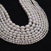 Natūralių Perlų Vėrinio Karoliukai Papuošalams, 6-7mm (1strand)