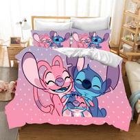 Stitch Anime Namų Miegamojo Komforto Nordic poliesterio medžiaga tinkama vaikams ir suaugusiems 3 dalių komplektas AU Double(180*210cm)3pcs