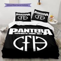 Pantera Cowboys From Hell Logo Print 3 Pieces Duvet Cover Set Heavy Metal Rock Band Bedding Bedroom Decor Without Pillow Core Comforter 140x200cm white