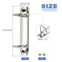 2/5Set B7 2Hole Ring Binder Mechanisms D Ring Replacement Binder Planner Loose Leaf Binding Spines for Organizers DIY Fill Paper white