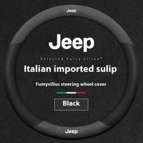 Jeep Grand Cherokee Wrangler JK Renegade Patriot Commander Compass Gladiator Wagoneer Automobilio Suede Vėdinamas Vairas Dangtelis black