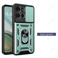 Dėklas Motorola G56 G86 G75 G85 G55 G35 Dėklas Šarvuotas Stumdomas Kameros Apsaugos Dangtelis Motorola Moto G75 5G Žiedas Laikiklis Funda for Motorola G56 žalia