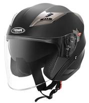 YEMA YM-627 motociklo šalmas su dvigubu skydeliu, juodas, S