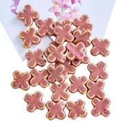 Keraminių karoliukų rinkinys, Flower glaze purple (randomly send 5pcs)