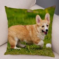 Cute Animal Welsh Corgi Pembroke Dog Pattern Pillowcase Decorative Print For Sofa Home Car 18x18Inch