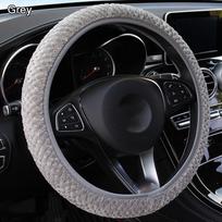 Universali Neslystanti Apsauga Minkšta Automobilio Vairo Dangtelis Šiltas Pliušas Perlinis Velūras pilka
