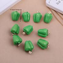 Pakabukas, paprikos forma,  10PCS Green 3D Simulation Pepper Pendant