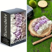 Šilkinės plaukų gumytės, 3 vnt,,  Rose Gold Šviesiai violetinė balta