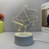 Fortepijono USB stalinė lempa, Šilta šviesa 1 spalva, baltas pagrindas