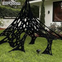 Plyšusio marlės tinklinio audinio Helovino voratinklio dekoras Didžiulio voratinklio Vaiduokliško namo dekoracija Black 160*400cm