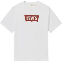 Levis Casual Comfortable Logo Print Ribbed Round Neck Short Sleeve T-Shirt Men T-Shirts White 001AM-0011 L brown