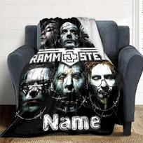 Rammstein Band Members Barbed Wire Mask Four Seasons Blanket Customized With Your Name Lightweight And Warm Perfect Gift For Home Office Camping Sofa 130cmx150cm