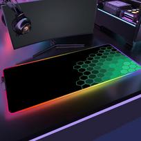 Geometric Large RGB Mouse Pad Gaming Mousepad LED Mouse Mat Gamer Mousemats Table Pads PC Desk Mat RGB Keyboard Mat XXL 90x40cm RGB 250x350x3mm
