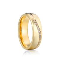 Designer Frosted 24k Gold Plated Lover Alliance Wedding Bands 316L Stainless Steel Jewelry Bridal Couple Rings for Men and Women 13 beige