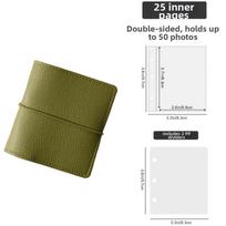 3-Inch Photocard Binder 3-Hole Ring PU Leather Mini Photo Album Acid-free Pages 25 Inner Sheets Card Collect Book