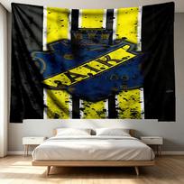 AIK Fotboll Print Tapestry - Portable Wall Decor Cloth, for Home, Dorm, Travel, Bedroom, Living Room - Ideal Birthday Housewarming Gift 150cmx200cm