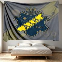 AIK Fotboll Print Tapestry - Portable Wall Decor Cloth, for Home, Dorm, Travel, Bedroom, Living Room - Ideal Birthday Housewarming Gift 180cmx230cm