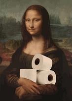 Funny Bathroom Toilet Decoration Painting Mona Lisa Wearing Pearls Girl with Roll Paper Canvas Prints Posters Home Wall Decor žalia