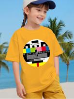 No Signal Tv Test Kids Tee Retro Media Graphic Print Boys Girls Family Matching Cotton Summer Short Sleeve Basic Children Tshirt 120
